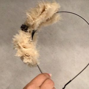 Fuzzy bow headband metal headband part